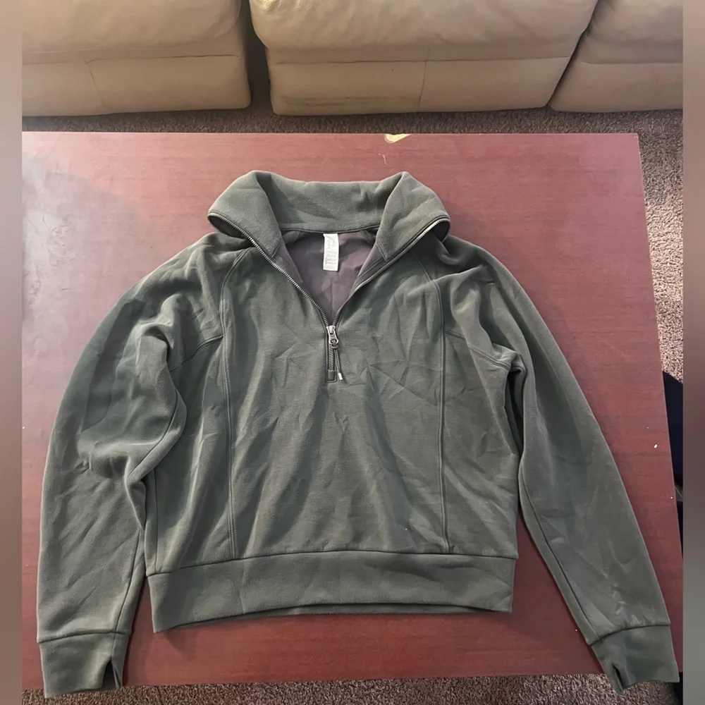 SPANX Olive Green Half-Zip Jacket - Picture 2 of 4